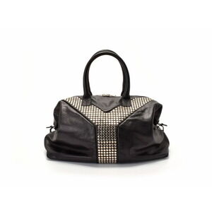 Saint Laurent Yves Easylock Boston bag black calfskin studs